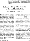 Laboratory study of the solubility of red lead paint in water