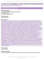 CLINICAL PHARMACY RESIDENT INTERVENTION
