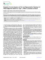 Complete Genome Sequence of the LastRepresentative Genotype of Wild Indigenous Poliovirus Type 1 Which Circulated in Brazil