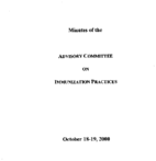 Meeting minutes  Advisory Committee on Immunization Practices  October 1819 2000