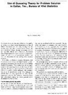 Use Of Queueing Theory For Problem Solution In Dallas Tex Bureau Of Vital Statistics