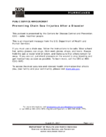 Public Service Announcement Preventing Chain Saw Injuries After a Disaster