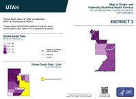 UT Congressional District 03 Stroke and Federally Qualified Health Centers Map 119th Congress