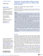 Trajectories of Psychological Distress Among Individuals Exposed to the 911 World Trade Center Disaster