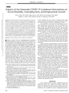 Impacts of the statewide COVID19 lockdown interventions on excess mortality unemployment and employment growth
