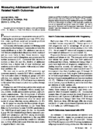 Measuring adolescent sexual behaviors and related health outcomes