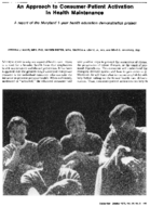 An Approach To ConsumerPatient Activation In Health Maintenance A Report Of The Maryland 1Year Health Education Demonstration Project