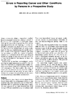 Errors in reporting cancer and other conditions by persons in a prospective study
