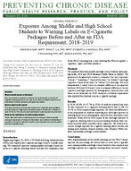 Exposure Among Middle and High School Students to Warning Labels on ECigarette Packages Before and After an FDA Requirement 20182019