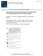 Assessment of Dermal Sensitization by Nickel Salts in a Novel Humanized TLR4 Mouse Model
