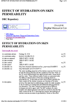 Effect of hydration on skin permeability