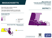 MA Congressional District 01 Stroke and Federally Qualified Health Centers Map 119th Congress