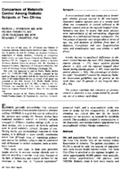 Comparison of metabolic control among diabetic subjects at two clinics