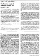 The Projected Supply Of Registered Nurses 1990