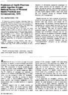 Predictors Of Health Practices Within AgeSex Groups National Survey Of Personal Health Practices And Consequences 1979