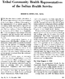 Tribal community health representatives of the Indian Health Service