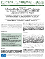 Suboptimal Intake of Fruits and Vegetables in Nine Selected Countries of the World Health Organization European Region