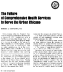 The Failure Of Comprehensive Health Services To Serve The Urban Chicano