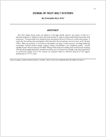 Design of Roof Bolt Systems 2000