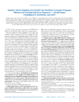 Update Interim Guidance for Health Care Providers Caring for Pregnant Women with Possible Zika Virus Exposure  United States including US Territories July 2017