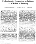 Evaluation Of A Symposium On Epilepsy As A Method Of Training