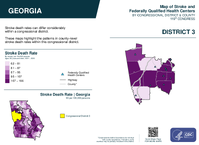 GA Congressional District 03 Stroke and Federally Qualified Health Centers Map 119th Congress