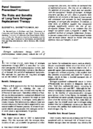 The risks and benefits of longterm estrogen replacement therapy