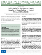 Public Belief in the Maternal Health Benefits of Breastfeeding  United States 2018 and 2021