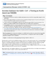 Interim Guidance for SARSCoV2 Testing in North American Wildlife June 11 2020