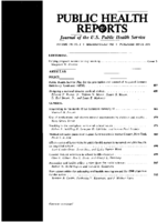 Public Health Rep  v 100 no 5  table of contents