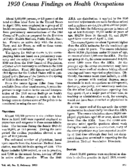 1950 census findings on health occupations