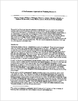 A Performance Approach to Training Research manuscript