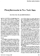 Phenylketonuria In New York State