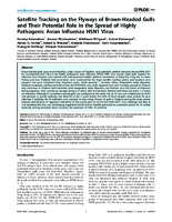 Satellite Tracking on the Flyways of BrownHeaded Gulls and Their Potential Role in the Spread of Highly Pathogenic Avian Influenza H5N1 Virus