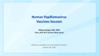 Human papillomavirus vaccines session