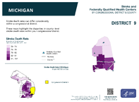 MI Congressional District 09 Stroke and Federally Qualified Health Centers Map 118th Congress
