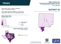 TX Congressional District 26 Stroke and Federally Qualified Health Centers Map 119th Congress