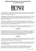 Advertencia de peligro Enfermedad de Lyme en la construccin