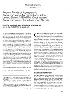 Recent Trends of AgeSpecific Pneumoconiosis Mortality Rates in the United States 19851996 Coal Workers Pneumoconiosis Asbestosis and Silicosis