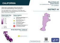 CA Congressional District 44 Stroke and Stroke Centers Map 119th Congress