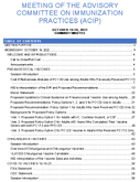 Meeting of the Advisory Committee on Immunization Practices ACIP OCTOBER 1920 2022 SUMMARY MINUTES