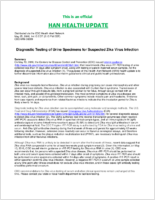 Diagnostic testing of urine specimens for suspected Zika virus infection
