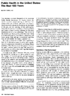 Public health in the United States the next 100 years