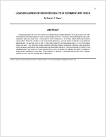 Load Behavior of Grouted Bolts in Sedimentary Rock 2000