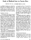 Study of medical care in Puerto Rico