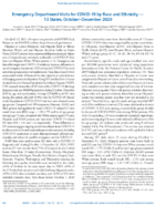 Emergency Department Visits for COVID19 by Race and Ethnicity  13 States OctoberDecember 2020