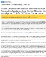Interim Guidance for Collection and Submission of Postmortem Specimens from Deceased Persons Under Investigation PUI for COVID19 February 2020 March 14 2020