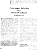 Performance budgeting for the health department