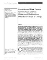 Comparisons of blood pressure between AsianAmerican children and children from other racial groups in Chicago