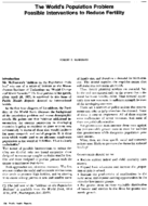 The worlds population problem Possible interventions to reduce fertility